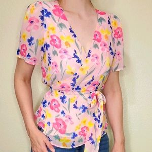 Forever 21 M floral Spring Easter wrap top